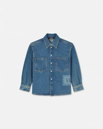 90s Vintage Logo Denim Kids Shirt