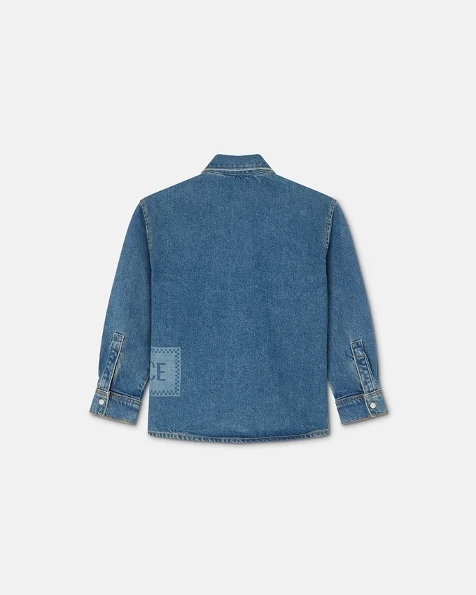 90s Vintage Logo Denim Kids Shirt 90s Vintage Logo Denim Kids Shirt