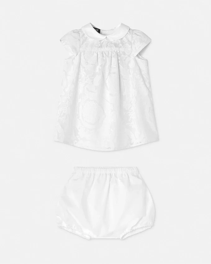 Baby Devoré Cotton-Poplin Dress Set Baby Devoré Cotton-Poplin Dress Set