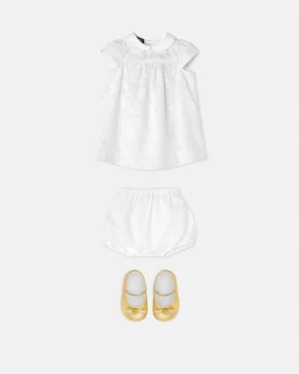 Baby Devor&eacute; Cotton-Poplin Dress Set
