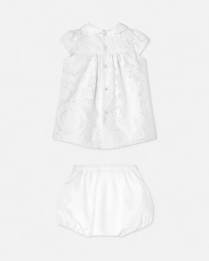 Baby Devoré Cotton-Poplin Dress Set Baby Devoré Cotton-Poplin Dress Set