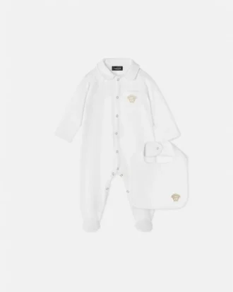 Baby Embroidered Cotton-Jersey Sleepsuit Set