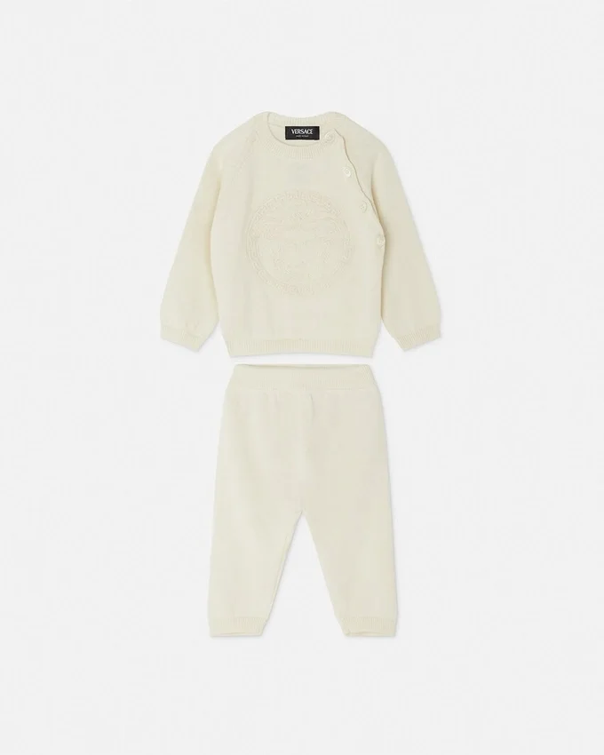 Baby Embroidered Cotton Knit Sweater Set Baby Embroidered Cotton Knit Sweater Set