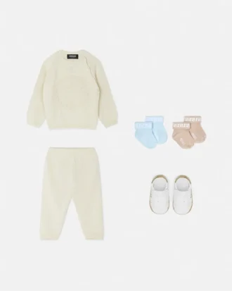 Baby Embroidered Cotton Knit Sweater Set