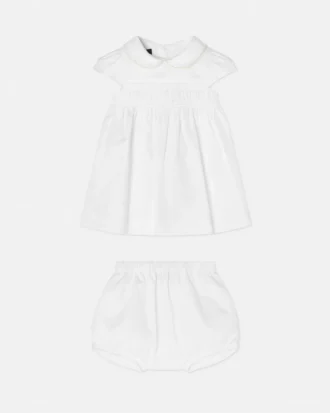 Baby Embroidered Cotton-Poplin Dress Set