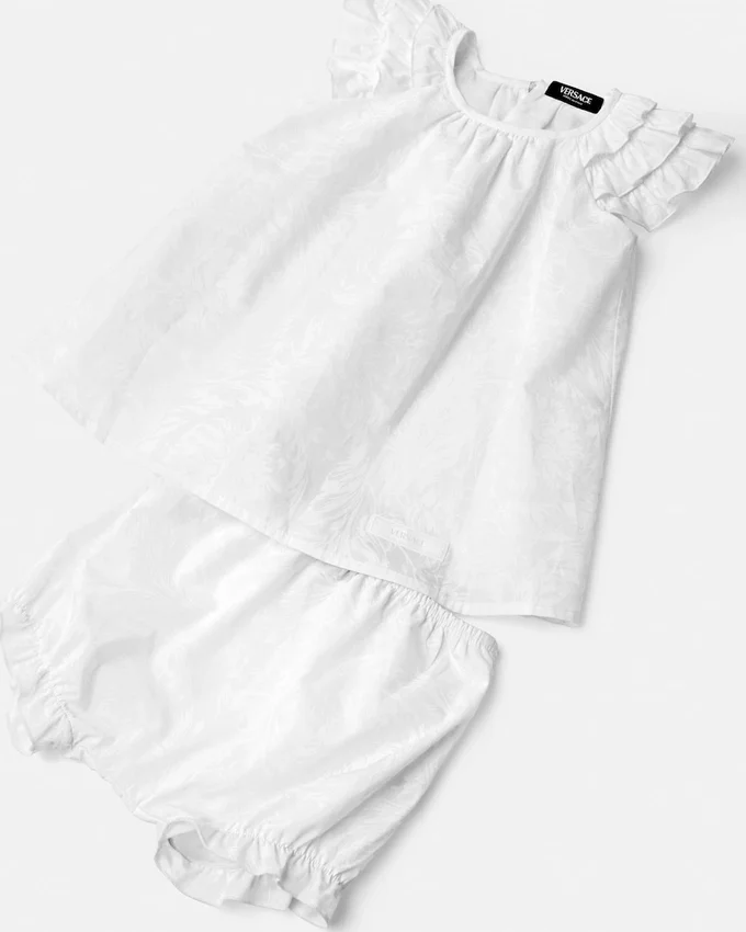Baby Jacquard Cotton-Poplin Dress Set Baby Jacquard Cotton-Poplin Dress Set