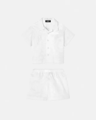Baby Jacquard Cotton-Poplin Shirt Set
