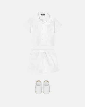 Baby Jacquard Cotton-Poplin Shirt Set