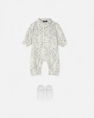 Baby Printed Cotton-Jersey Sleepsuit