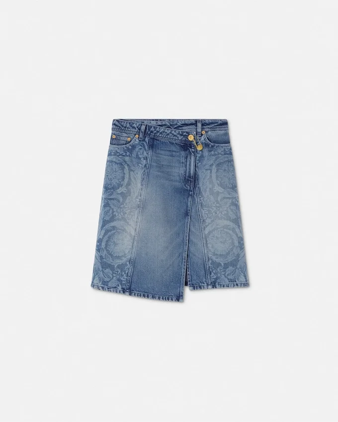 Barocco Denim Wrap Skirt Barocco Denim Wrap Skirt