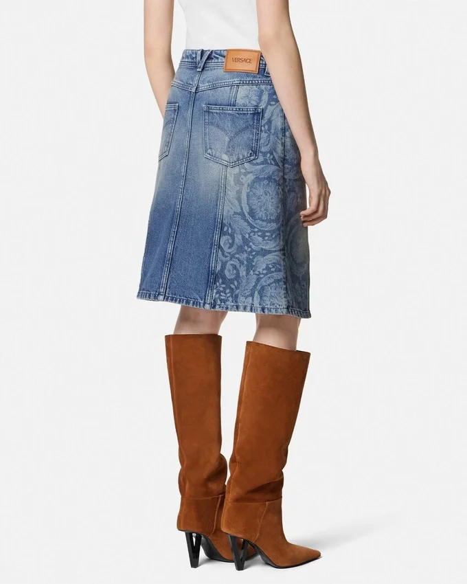 Barocco Denim Wrap Skirt Barocco Denim Wrap Skirt