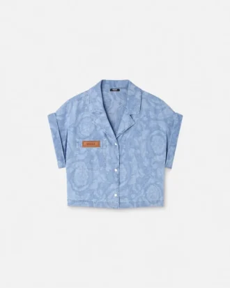 Barocco Jacquard Chambray Boxy Shirt Barocco Jacquard Chambray Boxy Shirt