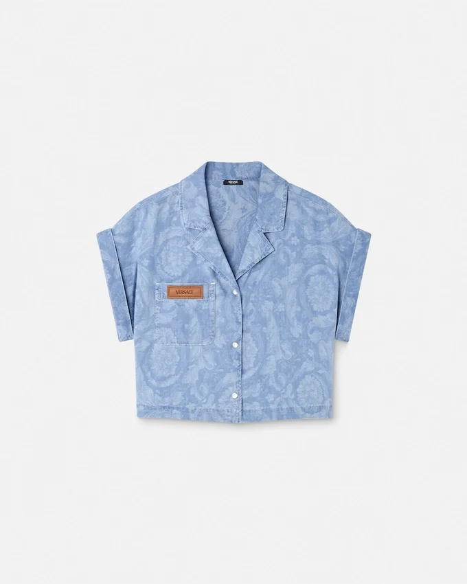 Barocco Jacquard Chambray Boxy Shirt Barocco Jacquard Chambray Boxy Shirt