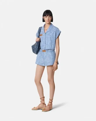 Barocco Jacquard Chambray Boxy Shirt Barocco Jacquard Chambray Boxy Shirt