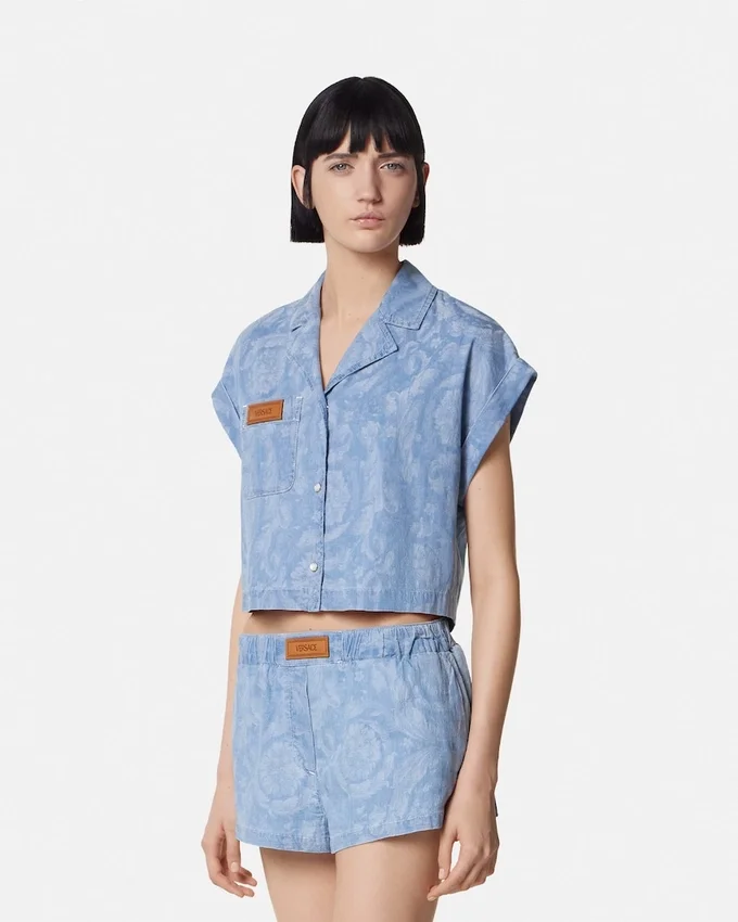 Barocco Jacquard Chambray Boxy Shirt Barocco Jacquard Chambray Boxy Shirt