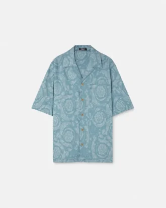 Barocco Jacquard Chambray Denim Shirt