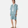 Barocco Jacquard Chambray Denim Shorts