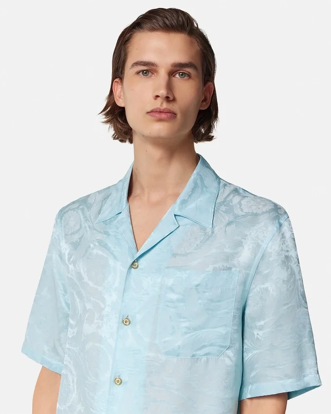 Barocco Jacquard Silk-Blend Shirt Barocco Jacquard Silk-Blend Shirt
