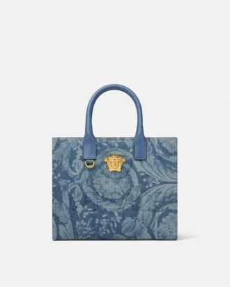 Barocco La Medusa Denim Small Tote Bag