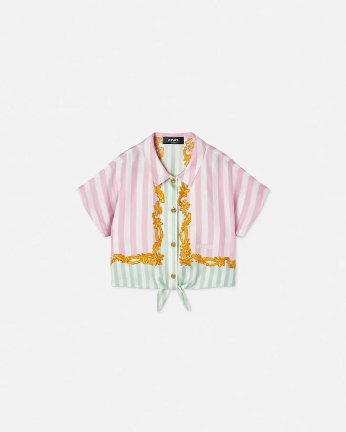Barocco Pinstripe Silk Kids Shirt Barocco Pinstripe Silk Kids Shirt