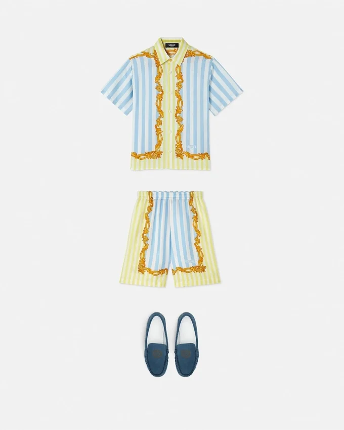 Barocco Pinstripe Silk Kids Shorts Barocco Pinstripe Silk Kids Shorts