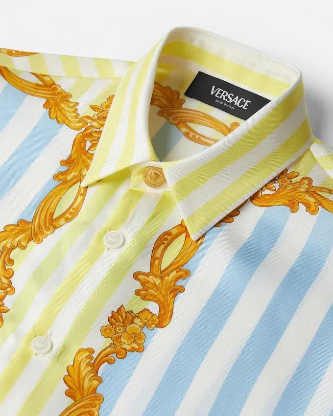 Barocco Pinstripe Silk Kids Shirt Barocco Pinstripe Silk Kids Shirt