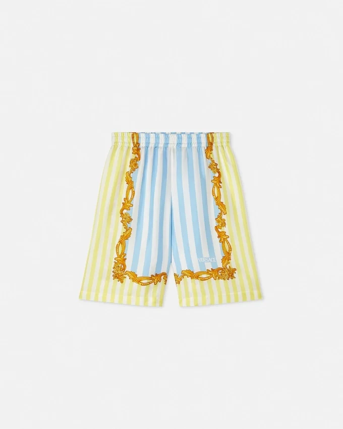 Barocco Pinstripe Silk Kids Shorts Barocco Pinstripe Silk Kids Shorts