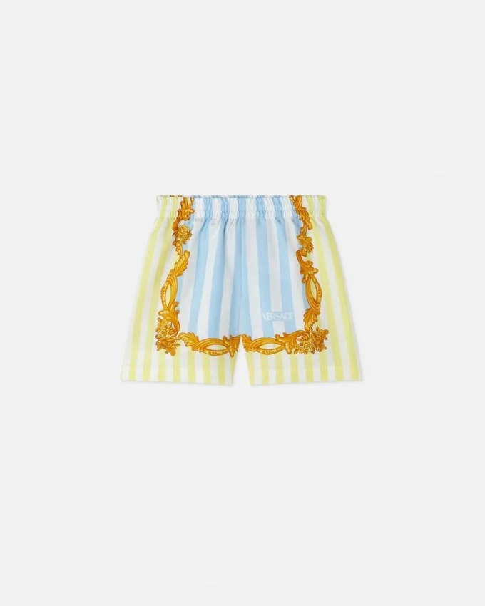 Barocco Pinstripe Silk Kids Shorts Barocco Pinstripe Silk Kids Shorts