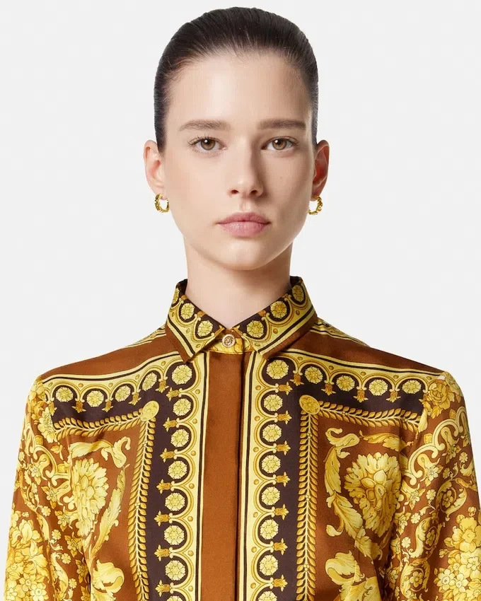 Barocco Silk Mini Shirt Dress Barocco Silk Mini Shirt Dress
