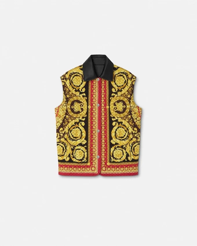 Barocco Silk Reversible Quilted Vest Barocco Silk Reversible Quilted Vest