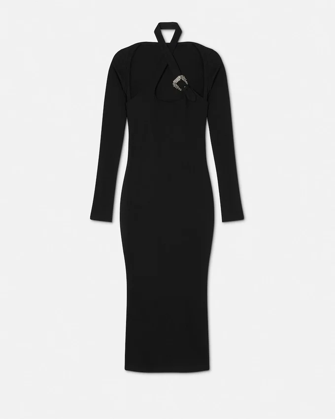 Baroque Buckle Cutout Midi Dress Baroque Buckle Cutout Midi Dress