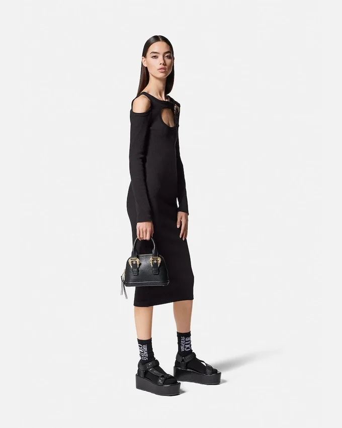 Baroque Buckle Cutout Midi Dress Baroque Buckle Cutout Midi Dress