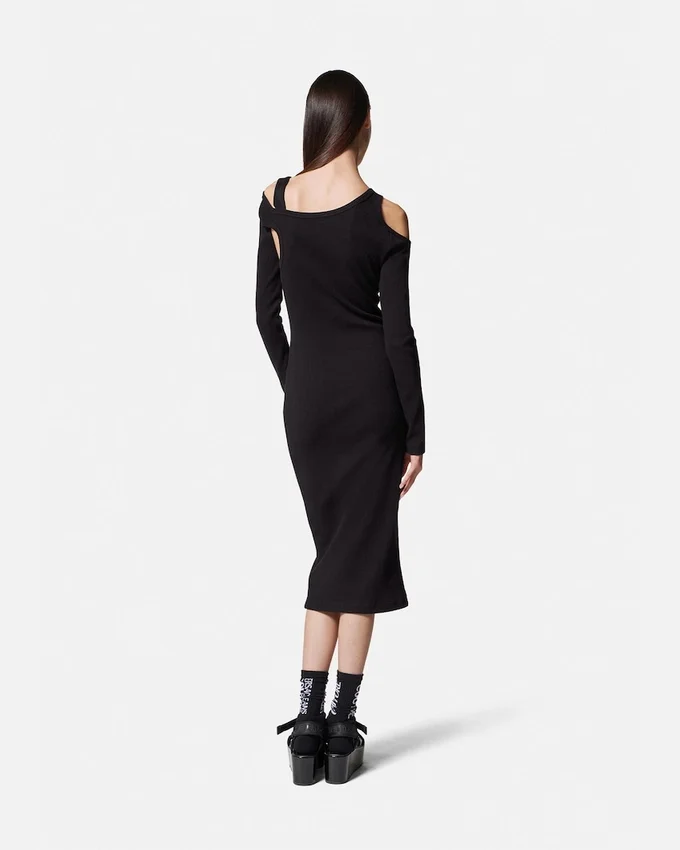 Baroque Buckle Cutout Midi Dress Baroque Buckle Cutout Midi Dress