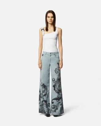 Baroque Buckle Ribbed Tank Top