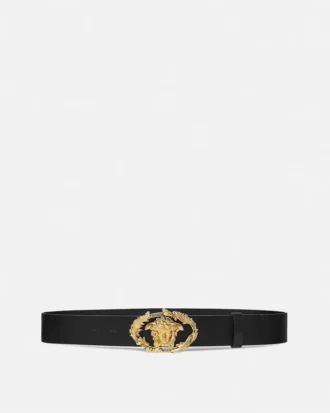 Buckle Crest Leather Belt 4 cm Buckle Crest Leather Belt 4 cm