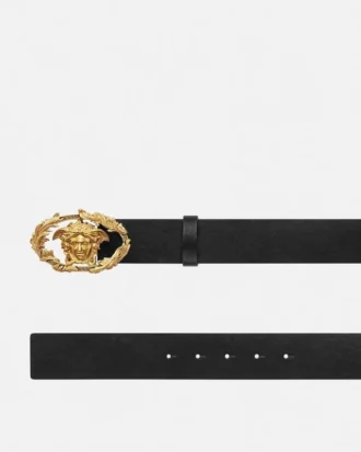 Buckle Crest Leather Belt 4 cm Buckle Crest Leather Belt 4 cm