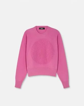 Cashmere-Blend Medusa Knit Sweater