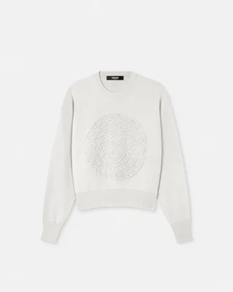 Cashmere-Blend Medusa Knit Sweater