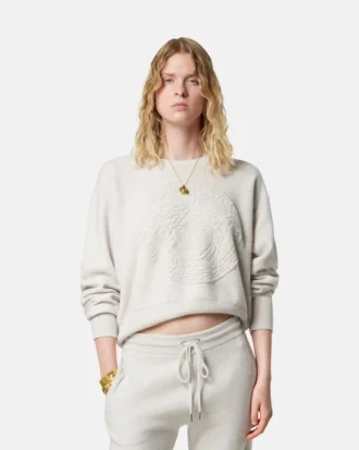 Cashmere-Blend Medusa Knit Sweater