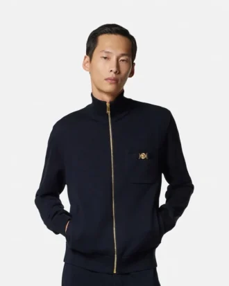 Cashmere-Cotton Knit Zip Sweater