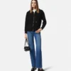 Cashmere-Wool Knit Zip Hoodie