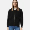Cashmere-Wool Knit Zip Hoodie