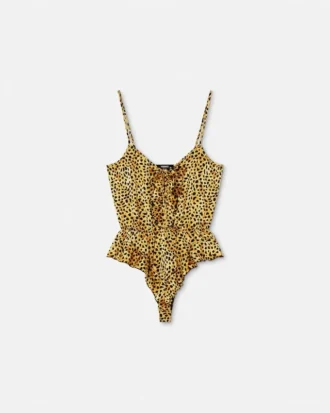 Cheetah Allover Silk Bodysuit
