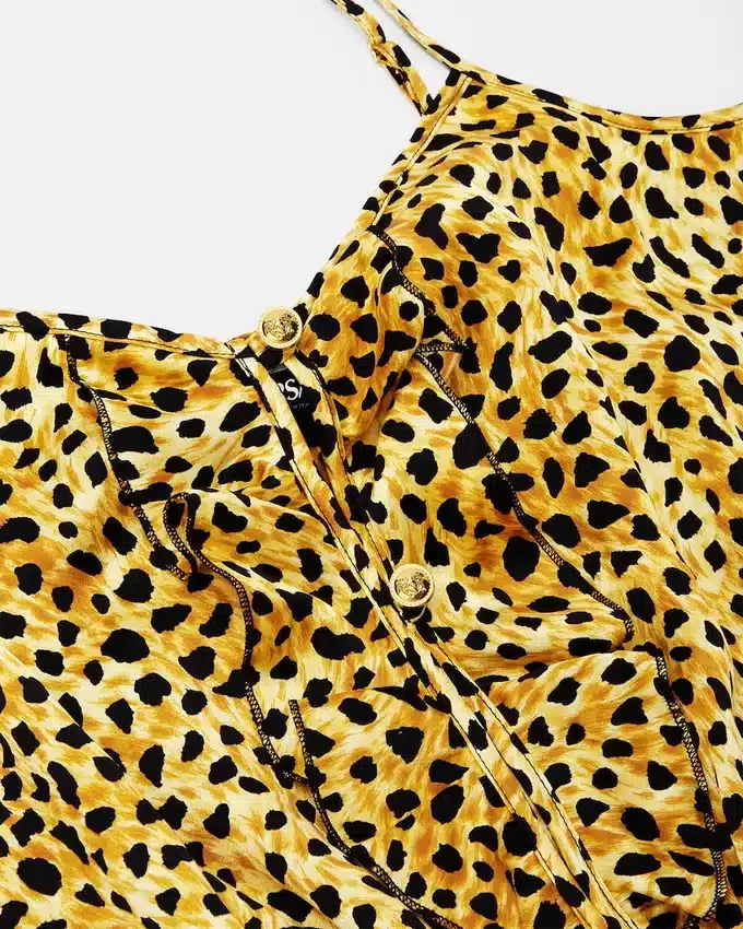Cheetah Allover Silk Bodysuit Cheetah Allover Silk Bodysuit