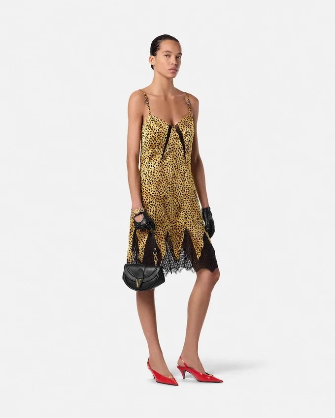 Cheetah Allover Silk Slip Mini Dress Cheetah Allover Silk Slip Mini Dress