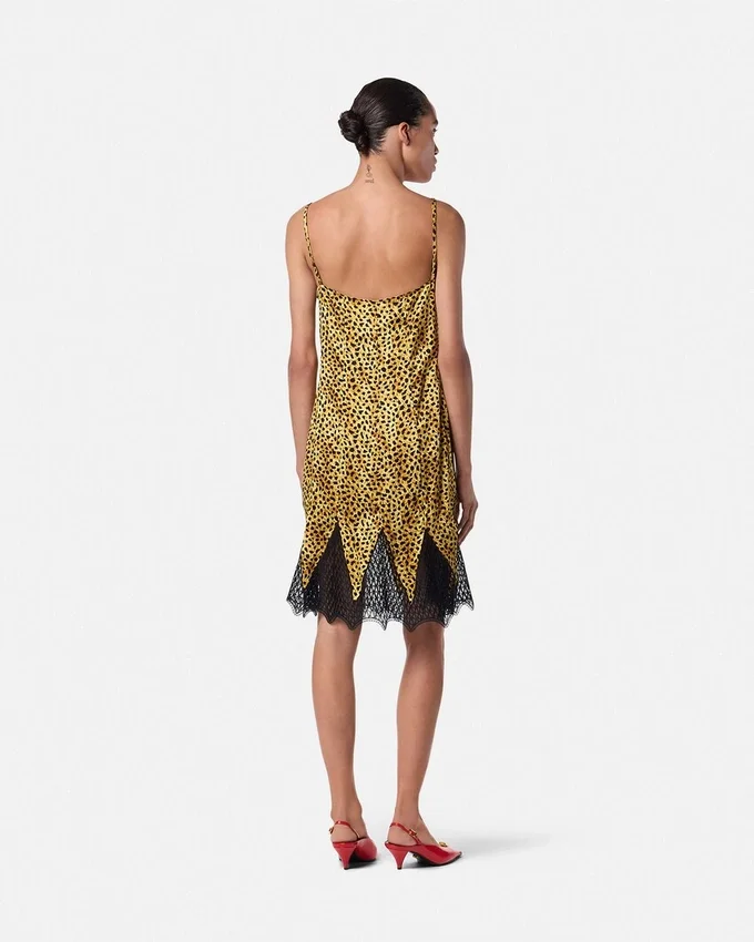 Cheetah Allover Silk Slip Mini Dress Cheetah Allover Silk Slip Mini Dress