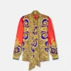 Cheetah Barocco Silk Lavallière Shirt Cheetah Barocco Silk Lavallière Shirt