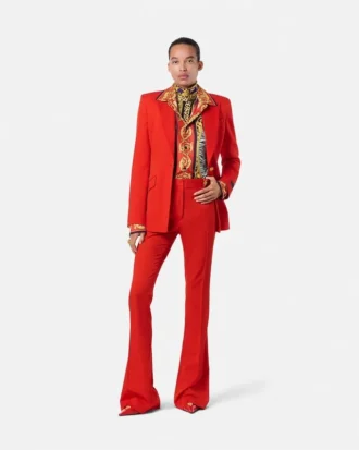 Cheetah Barocco Silk Lavalli&egrave;re Shirt