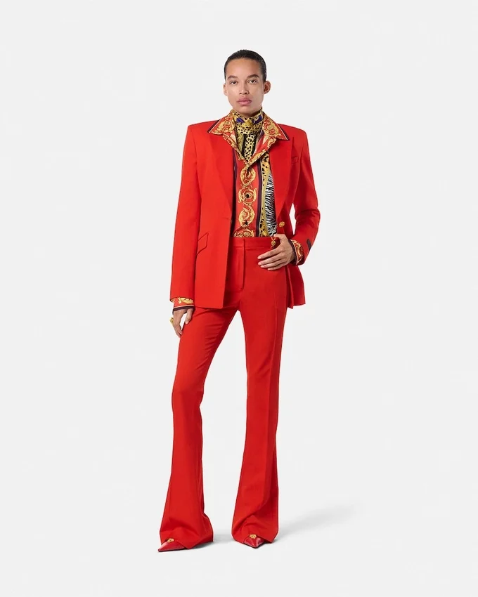 Cheetah Barocco Silk Lavallière Shirt Cheetah Barocco Silk Lavallière Shirt