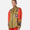 Cheetah Barocco Silk Lavallière Shirt Cheetah Barocco Silk Lavallière Shirt